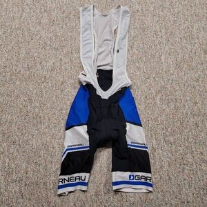 Louis Garneau Cycling Bib Shorts Mens Large Blue Black White Padded Biking Gear